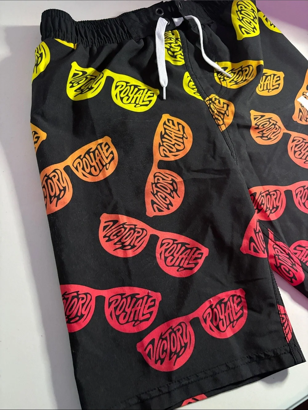 Boys (M) Black Fortnite Logo Swim Shorts